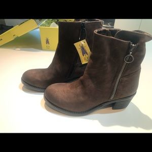 Brown short Fly London Zipper boots NWT size 40